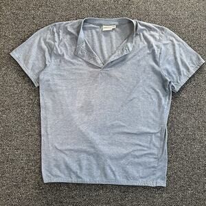 Smash Size M Classic Denim Color Cotten Quarter Button Pull Over Tee